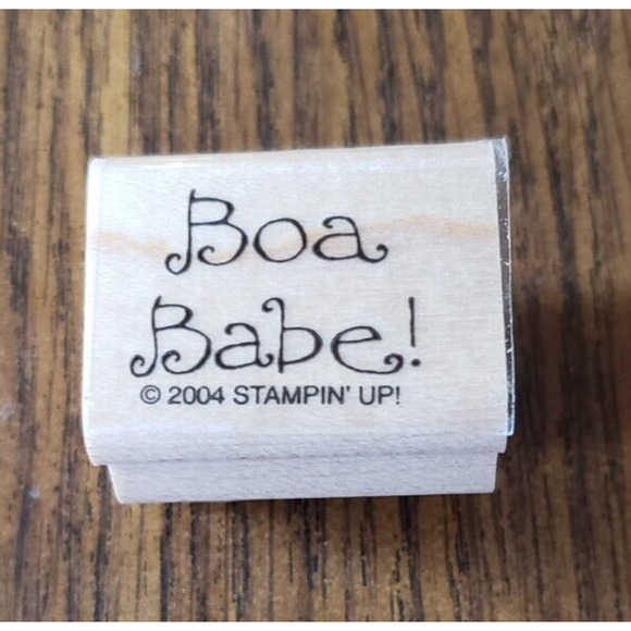 Stampin Up! Lot of 5 Wood Mounted Stamps Hats Off Boa Babe - Picture 8 of 13